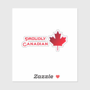Sticker Vinyle contour kiss-cut fièrement canadien