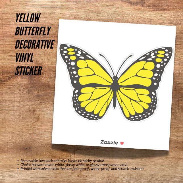 Sticker Vinyle décoratif à papillon jaune (The Butterfly Studio
🌟 Yellow Butterfly Decorative Vinyl🦋 Sticker)