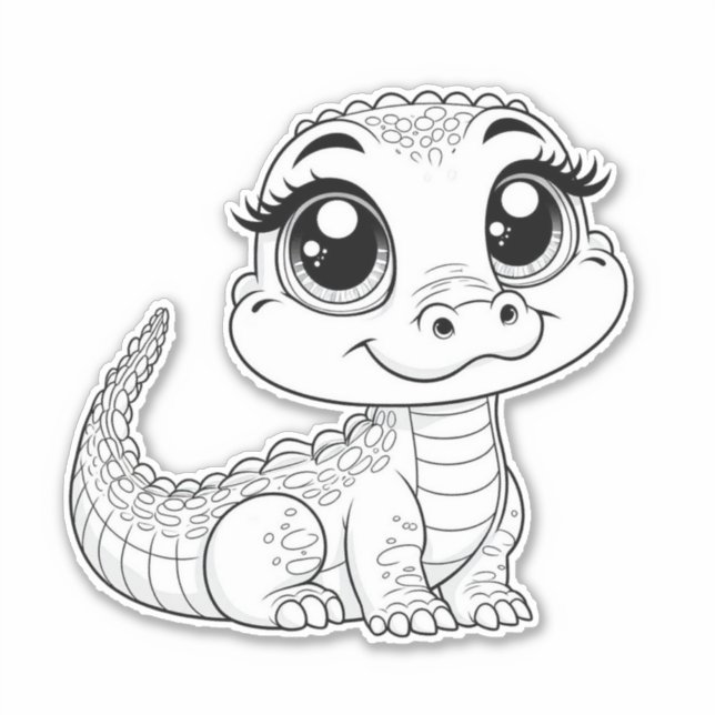 sticker vinyle dino mignon (Devant)