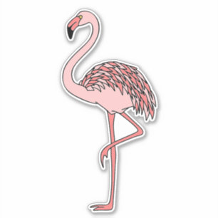 sticker vinyle flamingo rose
