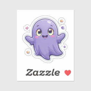 Sticker vinyle Kawaii Purple Ghost Cute Éffrayante