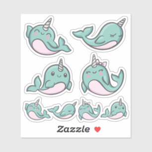 Sticker Vinyle mignon de Narwhal