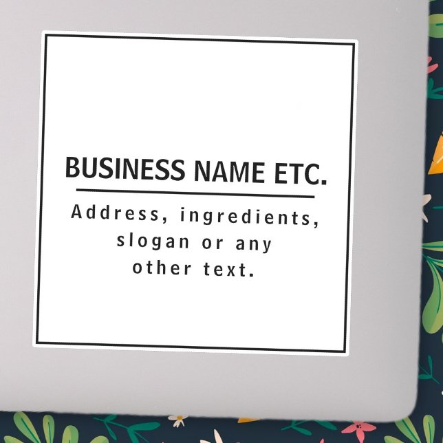 Sticker Vinyle personnalisé noir et blanc moderne (Créateur téléchargé)