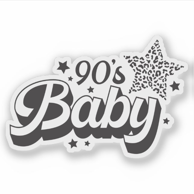 Sticker Vinyle personnalisé pour bébé des années 90 (Devant)