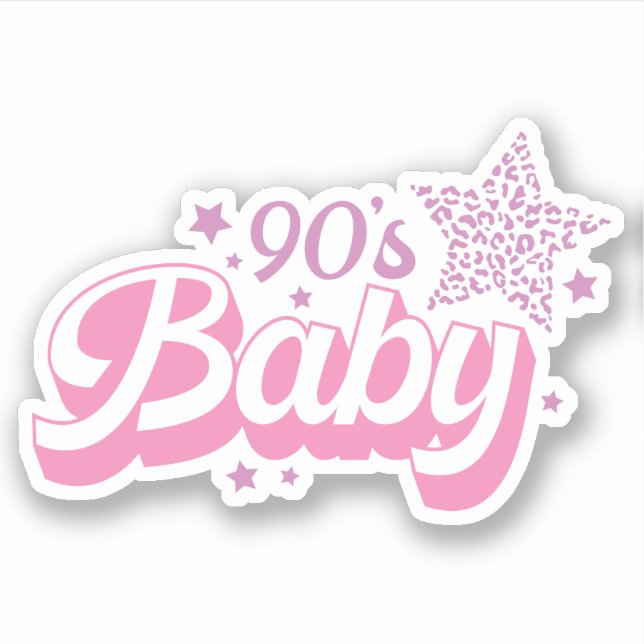 Sticker Vinyle personnalisé pour bébé des années 90 (Devant)