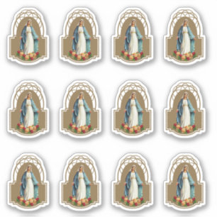 Sticker Vinyle religieux béni de roses de Vierge Marie