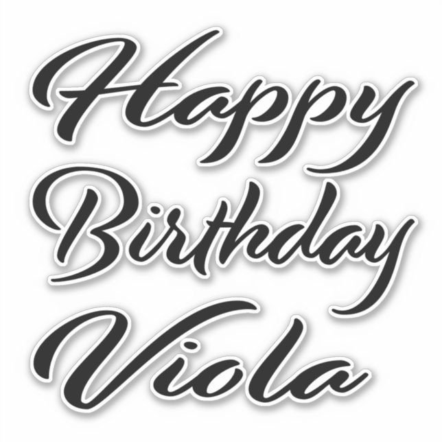 Sticker Viola Nom Prénom Anniversaire de la Broderie noire (Devant)