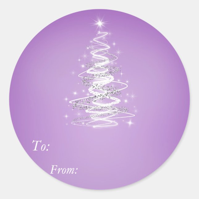 Sticker violet Christmass Tree - À :, De : (Devant)