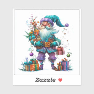 Sticker Violet Gnome Spreading Holiday Cheval
