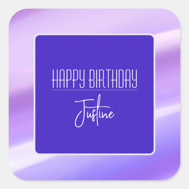 Sticker violet "Joyeux anniversaire" (Devant)