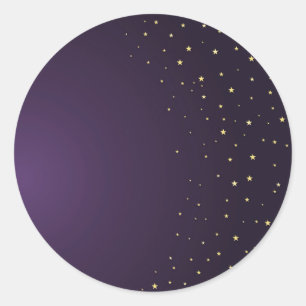 Sticker violet modèle vierge aux étoiles magiques