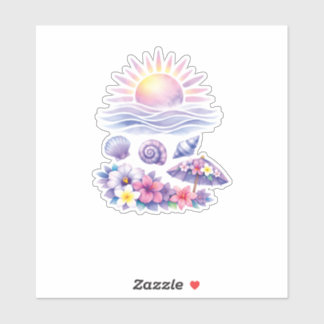 Sticker violet watercolor creative beach