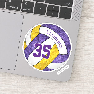 Sticker violette or filles volley-ball couleurs équipe
