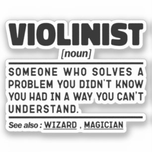 Sticker Violoniste Noun Définition Joueur violon Anniversa