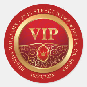 Sticker VIP Royal Rouge et Or