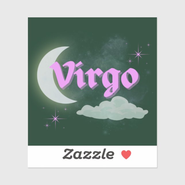 Sticker Virgo Celestial esthétique Dreamy Moon Cloud Stars (Feuille)