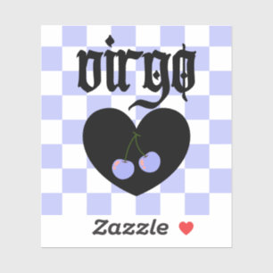 Sticker Virgo Gothique esthétique À damiers cerisier Art