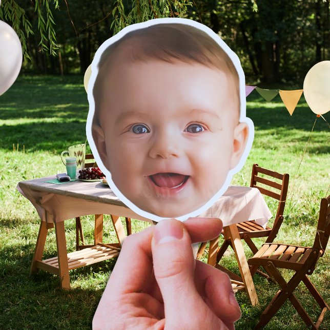 Sticker Visage bébé personnalisé, drôle photo personnalisé (Créateur téléchargé)