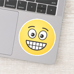 Sticker Visage de broyage avec yeux ouverts