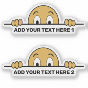 Sticker Visage de dessin Visage de texte personnalisé Cont