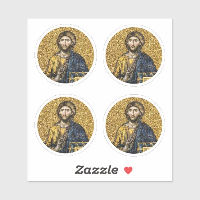 Sticker Visage de Jésus Christ Orthodoxe Haga Sophia Icône (Feuille)