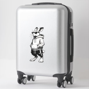 Sticker Visage De Lapin Avec Lunettes De Soleil Joyeux Jou