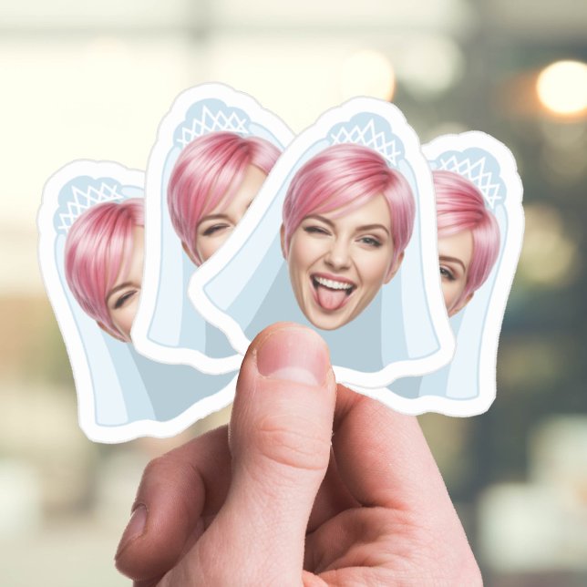 Sticker Visage de Mariée Drôle – Photo personnalisée avec  (Créateur téléchargé)
