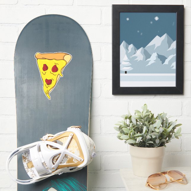 Sticker Visage de pizza effrayante (Snowboard)