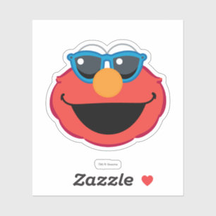 Sticker Visage de sourire d'Elmo avec des lunettes de