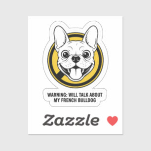 Sticker Visage drôle de Bouledogue Français Design de Fren