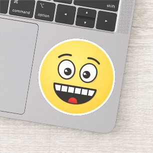 Sticker Visage souriant avec bouche ouverte