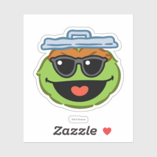 Sticker Visage souriant Oscar avec lunettes de soleil