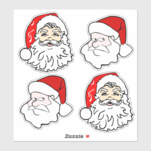 Sticker Visages Père Noël classiques et modernes