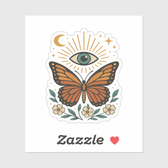 Sticker Vision mystique des papillons (Feuille)