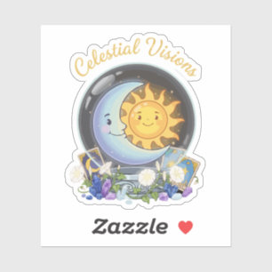 Sticker Visiones Célestes Tarot Cristal Soleil et Lune M