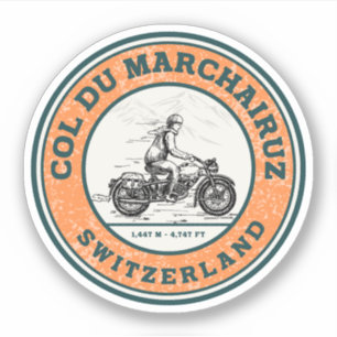 Sticker Visite en moto du Col du Marchairuz alpes suisses