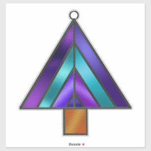 Sticker Vitrail violet Look Arbre de Noël