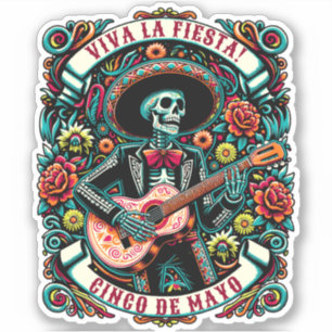 Sticker Viva La Fiesta ! Design Cinco de Mayo
