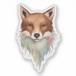 Sticker Vivid Fox Portrait - Majestic Forest Guardian