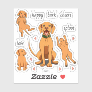 Sticker Vizsla Love Dessins Stylisés et Phrases Personnal