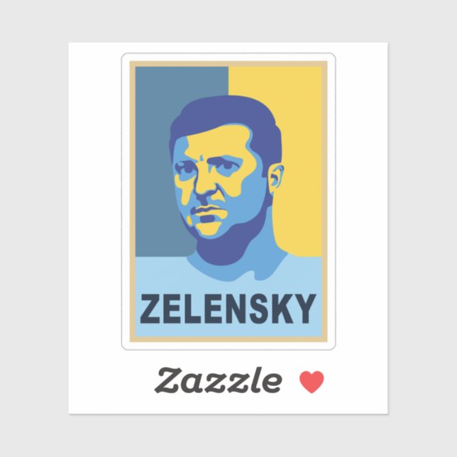 Sticker Vladimir Zelensky - Je suis avec l'Ukraine (Feuille)