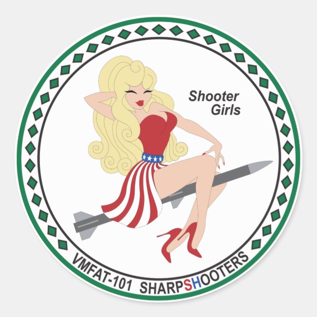 Sticker VMFAT-101 "Shooter Girls" - Kara (Devant)