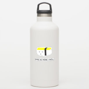 Sticker Voici comment je lance l'illustration du sushi