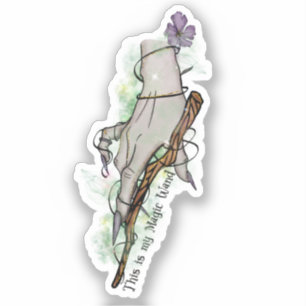 Sticker Voici Ma Baguette Magique - Main De Sorcière Gothi