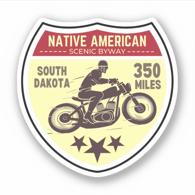 Sticker Voie pittoresque amérindienne Motorcycle (Devant)