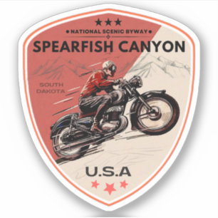 STICKER VOIE SCÉNIQUE DE SPEARFISH CANYON MOTOCYCLISME