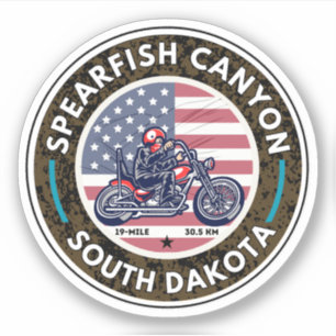 STICKER VOIE SCENIQUE DE SPEARFISH CANYON MOTOCYCLISME