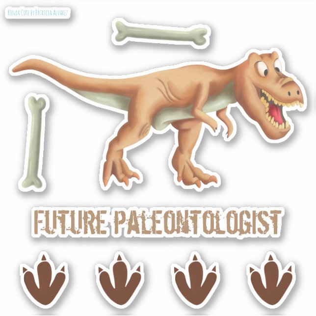 Sticker Voies des futurs paléontologistes T-Rex Dinosaur (Devant)
