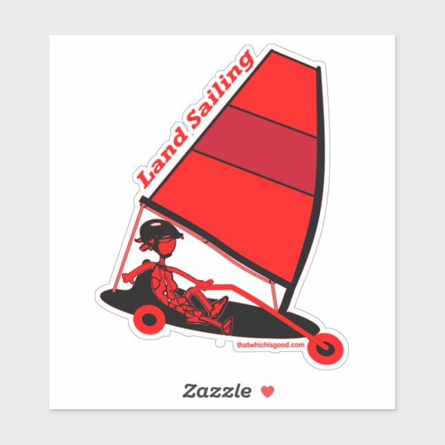 Sticker Voile terrestre en rouge Custom-Cut Vinyl (Feuille)