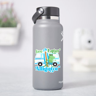 Sticker Voir Ya Plus Tard Alligator Retro Van Crocodile Su